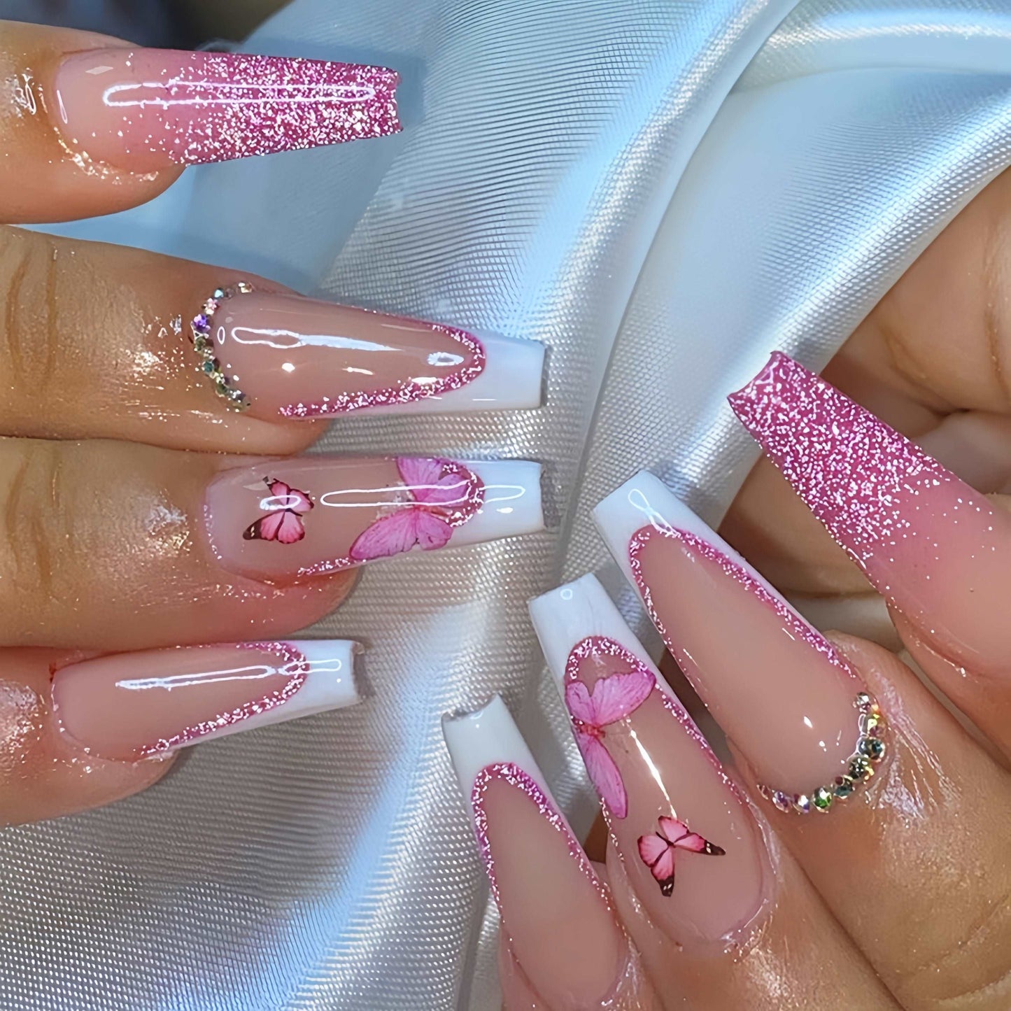 『Pink Dream Butterfly Wings』-[press-on-nails]-Cupid Fantasy-Beauty&Fashion