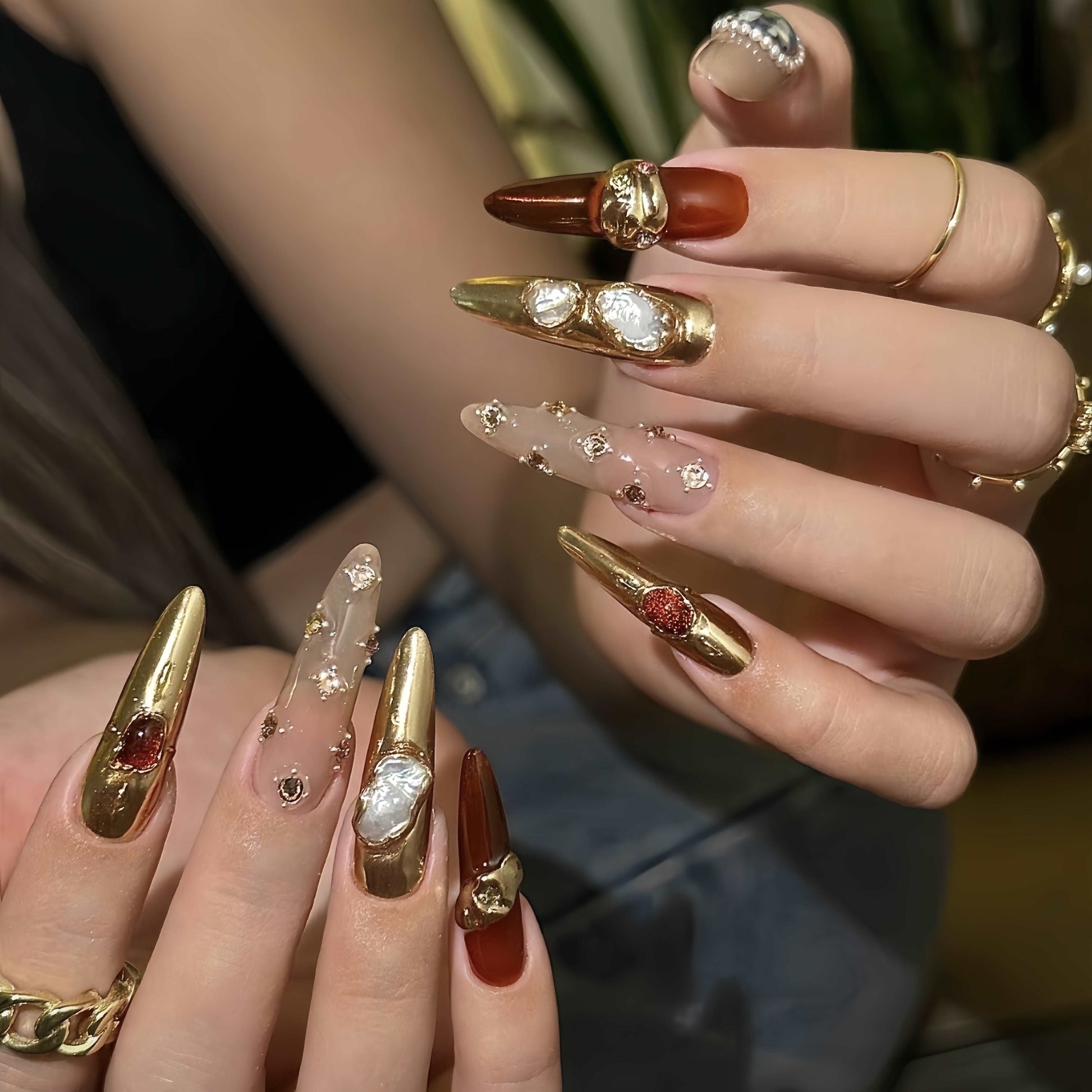 『Desert Gem』-[press-on-nails]-Cupid Fantasy-Beauty&Fashion