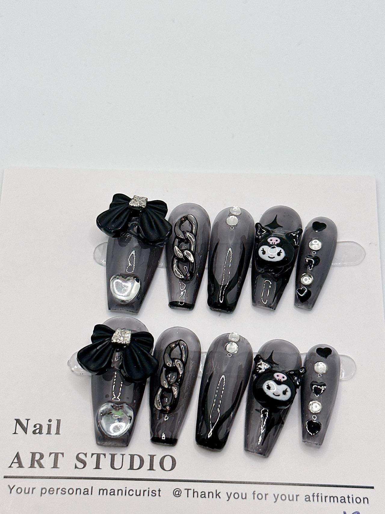 『Black Kuromi』·Sanrio-[press-on-nails]-Cupid Fantasy-Beauty&Fashion