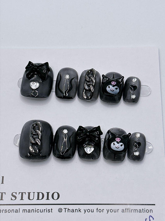 『Black Kuromi』·Sanrio-[press-on-nails]-Cupid Fantasy-Beauty&Fashion