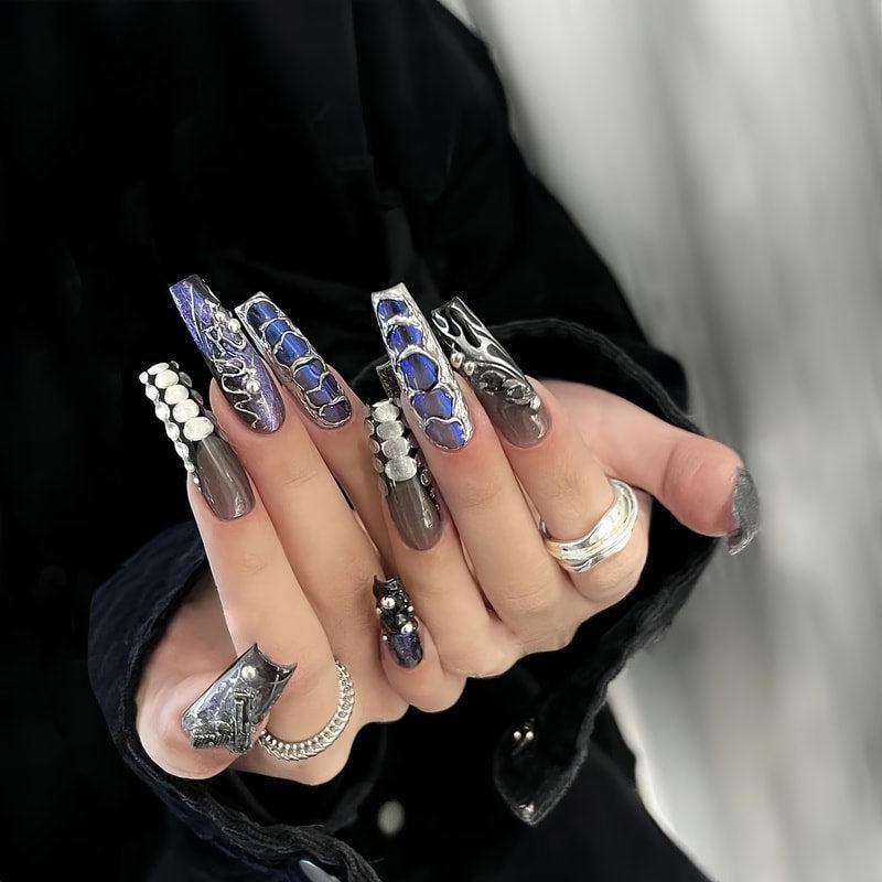 『Blue Snake』-[press-on-nails]-Cupid Fantasy-Beauty&Fashion